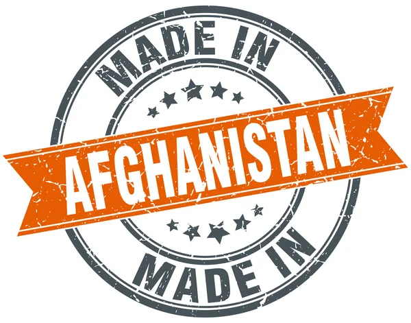Ruban grunge orange Afghanistan timbre sur blanc — Image vectorielle