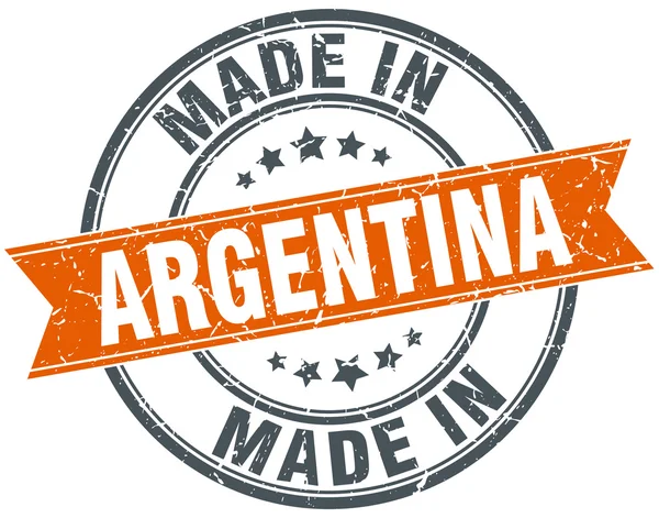 Argentinië oranje grunge lint stempel op wit — Stockvector