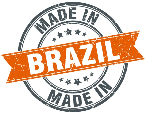 Brezilya turuncu grunge şerit damgası beyaz — Stok Vektör