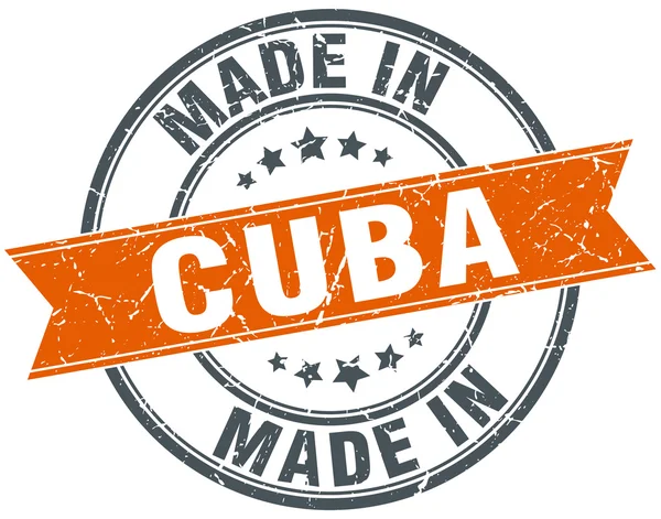Куба оранжевая марка гранжа на белом — стоковый вектор