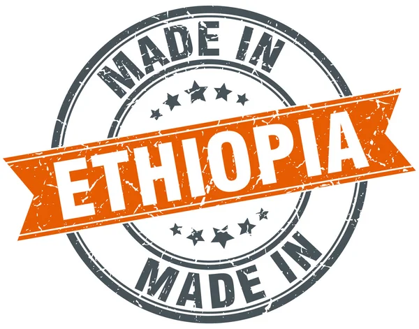 Ruban gris orange Ethiopie timbre sur blanc — Image vectorielle