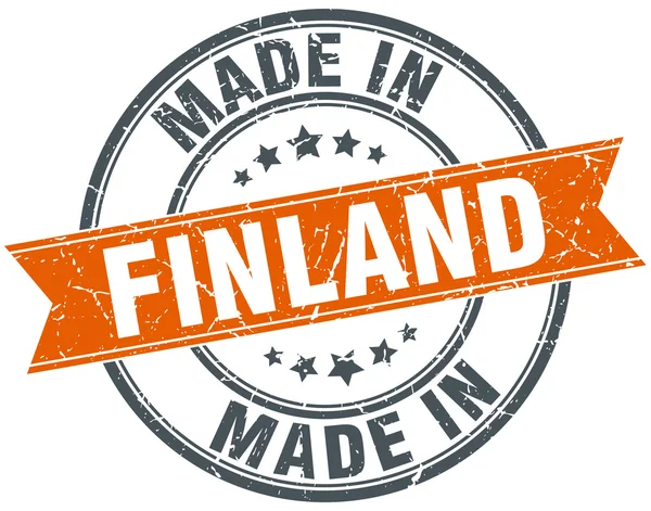 Finland oranje grunge lint stempel op wit — Stockvector