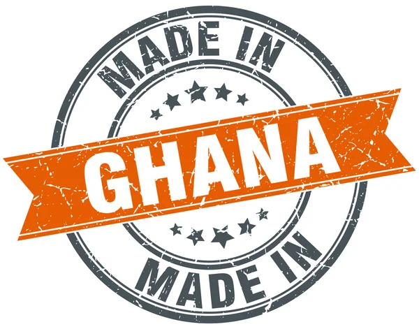 Ghana orange Grunge Ribbon Stempel auf weiß — Stockvektor