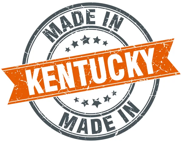 Kentucky arancione grunge nastro timbro su bianco — Vettoriale Stock