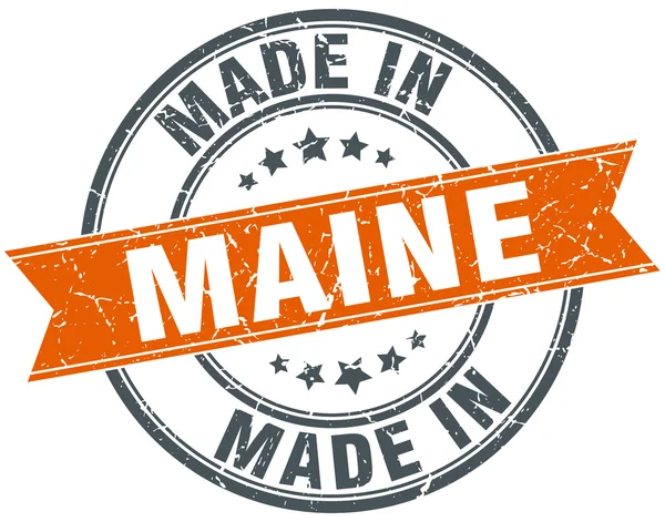 Ruban grunge orange Maine timbre sur blanc — Image vectorielle