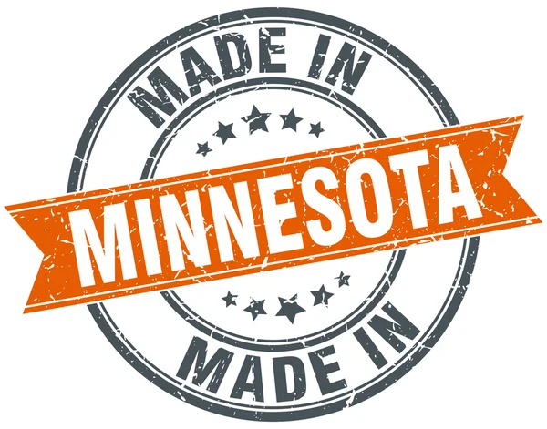 Minnesota orange grunge ribbon stamp on white — Stock Vector