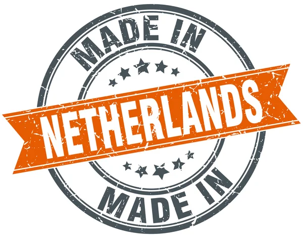 Nederland oranje grunge lint stempel op wit — Stockvector