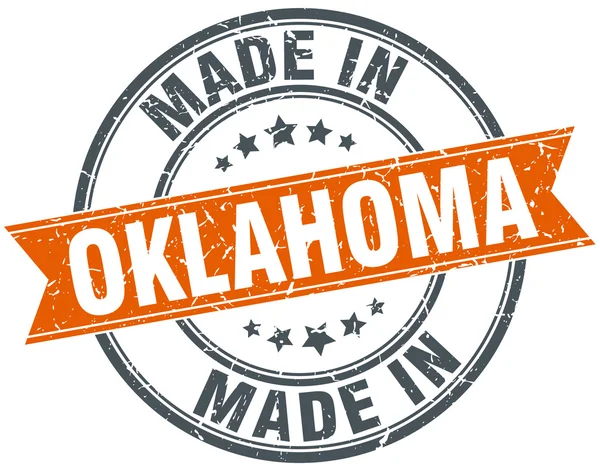 Oklahoma oranje grunge lint stempel op wit — Stockvector
