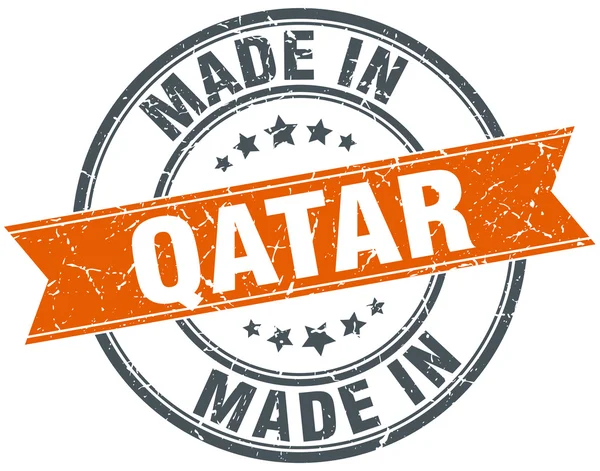 Qatar oranje grunge lint stempel op wit — Stockvector
