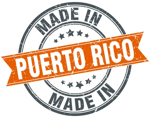 Puerto Rico orange grunge ribbon stamp on white — Stock Vector
