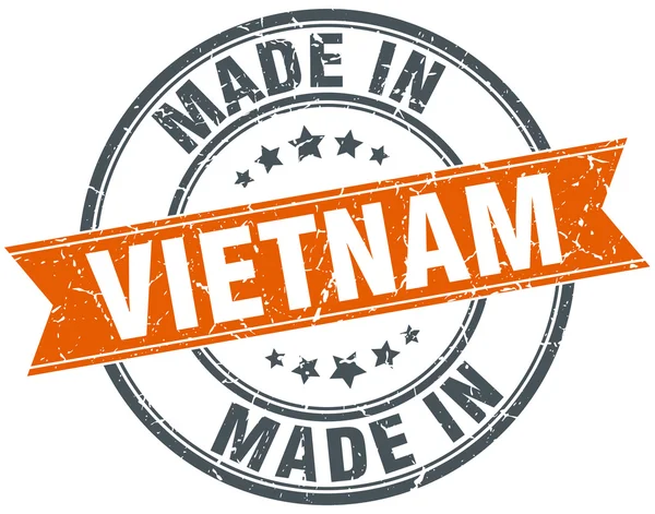 Vietnam oranje grunge lint stempel op wit — Stockvector