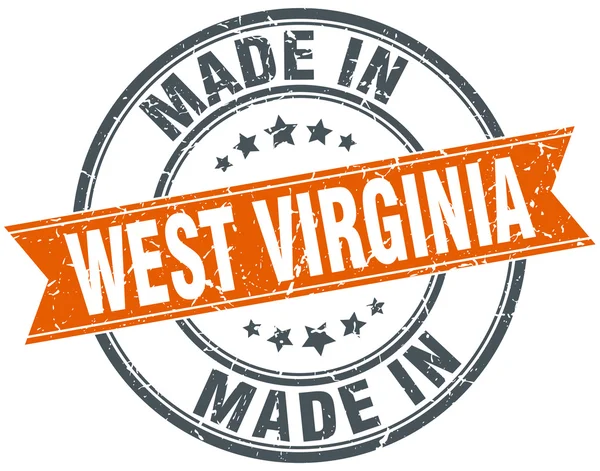 West virginia Orange Grunge Ribbon Stempel auf Weiß — Stockvektor