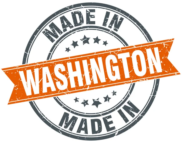 Washington orange grunge ribbon stamp auf weiß — Stockvektor