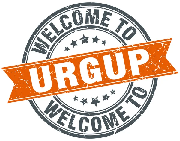 Welcome to Urgup orange round ribbon stamp — Stock Vector