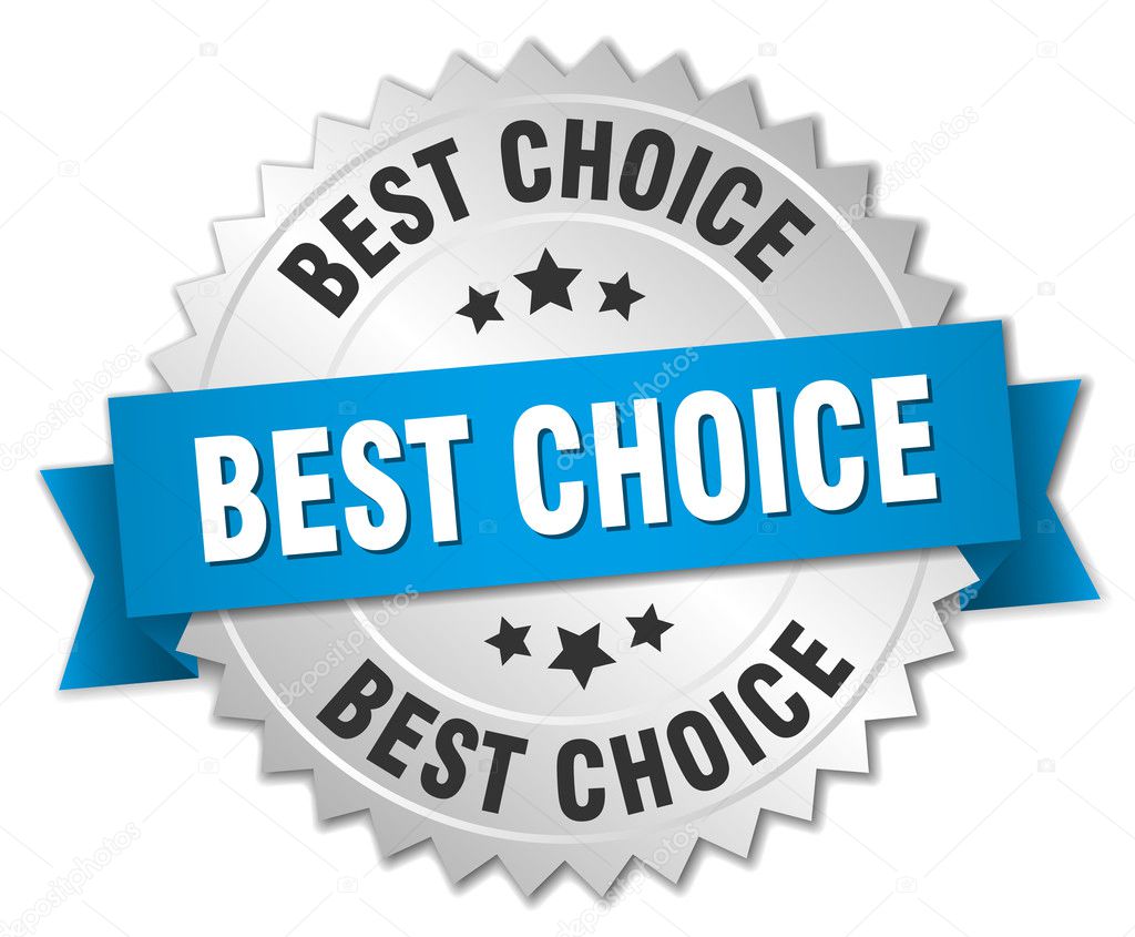 best choice 3d silver badge with blue ribbon