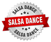 Salsa Dance 3D silbernes Abzeichen mit roter Schleife