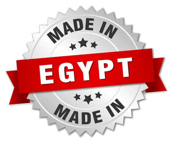 Aus ägyptischem Silber Abzeichen mit roter Schleife — Stockvektor