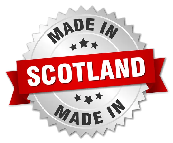 Aus Schottland silbernes Abzeichen mit roter Schleife — Stockvektor