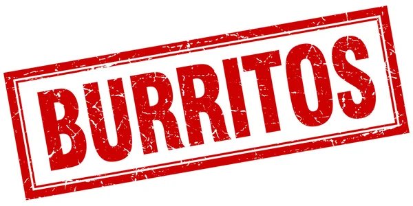 Burrito Kızıl Meydan grunge damgası beyaz — Stok Vektör