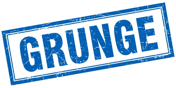 Grunge azul quadrado grunge selo em branco — Vetor de Stock