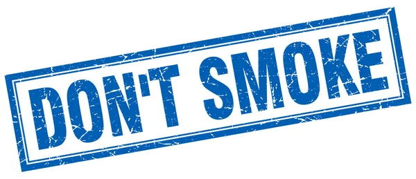 Rook geen blauwe vierkante grunge stempel op wit — Stockvector