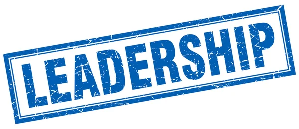 Leadership Blue Square Grunge Stempel auf Weiß — Stockvektor