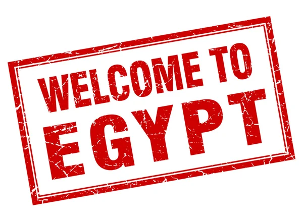 エジプトの赤の広場のグランジへようこそ分離スタンプ — ストックベクタ