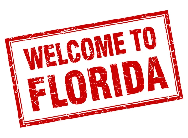 Floridu Rudém náměstí grunge Vítejte izolované razítko — Stockový vektor