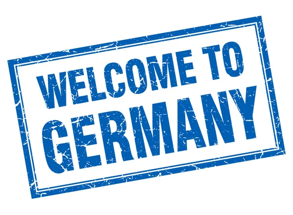 Germania blu piazza grunge benvenuto isolato timbro — Vettoriale Stock