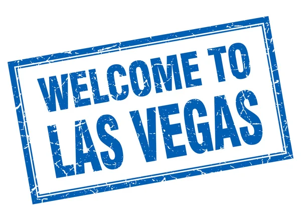 Las Vegas blue square grunge Välkommen isolerade stämpel — Stock vektor
