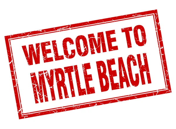 Myrtle Beach Rode plein grunge Welkom geïsoleerde stempel — Stockvector