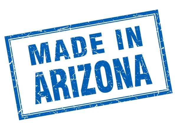 Arizona blauwe vierkante grunge gemaakt in stempel — Stockvector