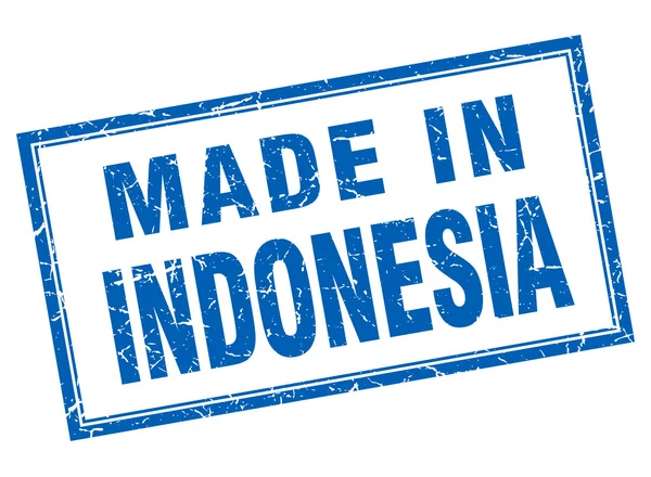 Indonesien blue square grunge made in stamp — Stockvektor