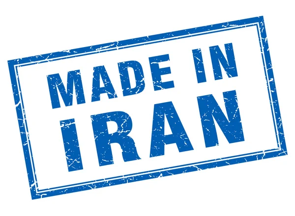 Iran niebieski nieczysty kwadrat w stempel — Wektor stockowy