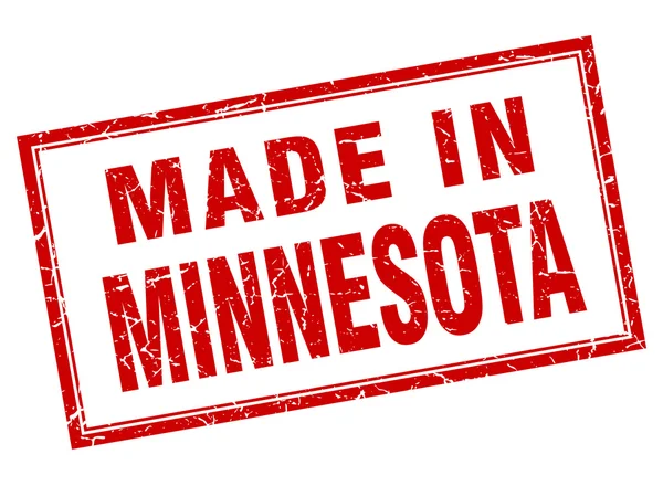 Minnesota piros négyzet grunge-bélyeg készült — Stock Vector