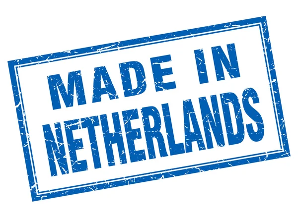 Grunge cuadrado azul de Holanda hecho en sello — Vector de stock
