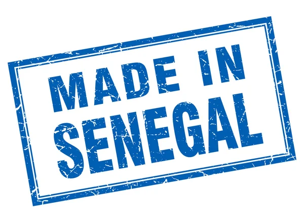 Senegal niebieski nieczysty kwadrat w stempel — Wektor stockowy