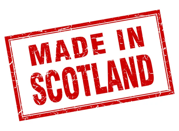 Scozia grunge quadrato rosso fatto in francobollo — Vettoriale Stock