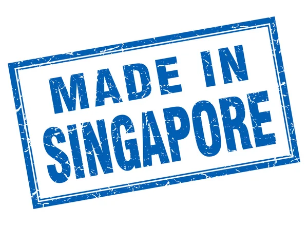 Singapore blue square grunge aus Briefmarke — Stockvektor