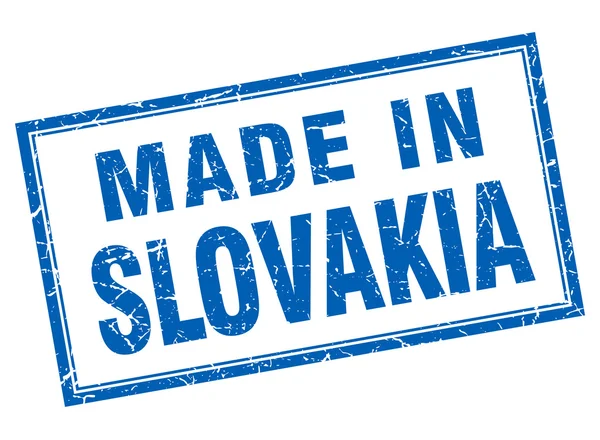 Slovakia blue square grunge made in stamp — Stock Vector