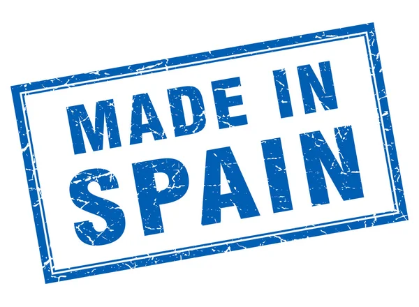 Spanien blue square grunge made in stamp — Stockvektor