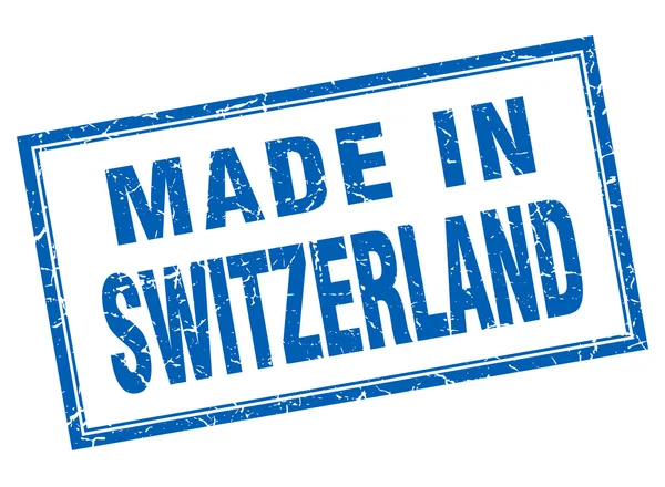 Švýcarsko modrý čtvereček grunge v razítko — Stockový vektor