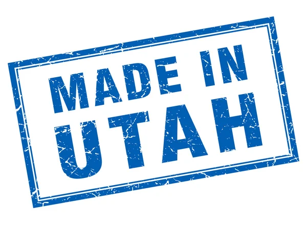 Utah blauwe vierkante grunge gemaakt in stempel — Stockvector