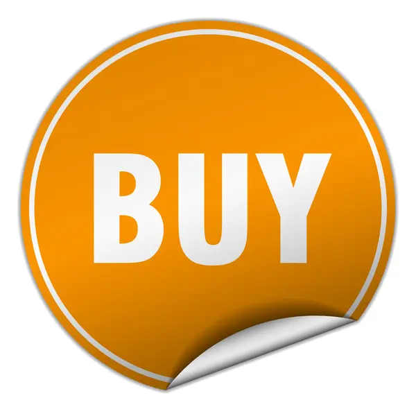 Buy round orange sticker isolated on white — Stock Vector