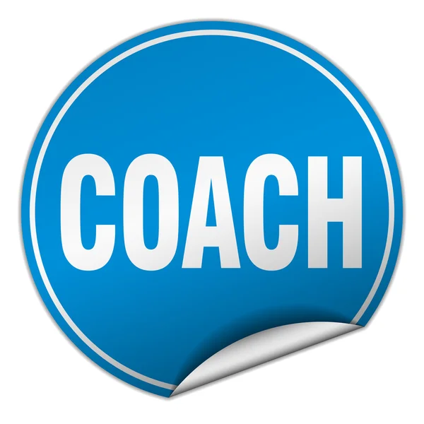 Coach round blue sticker isolated on white — Stock Vector