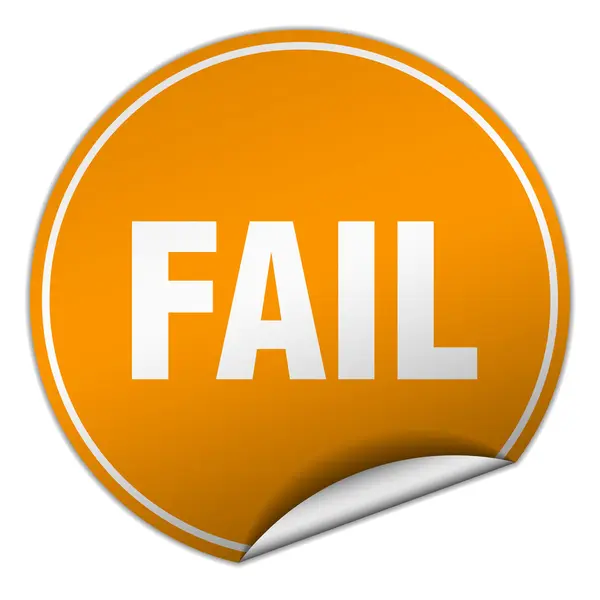 Fail round orange sticker isolated on white — Stock Vector