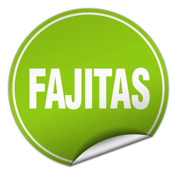 Fajitas 圆绿色标签上白色孤立 — 图库矢量图片