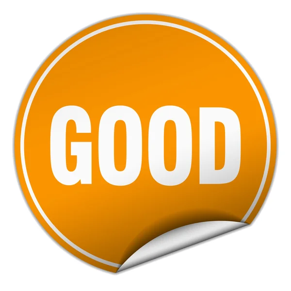 Good round orange sticker isolated on white — Stock Vector