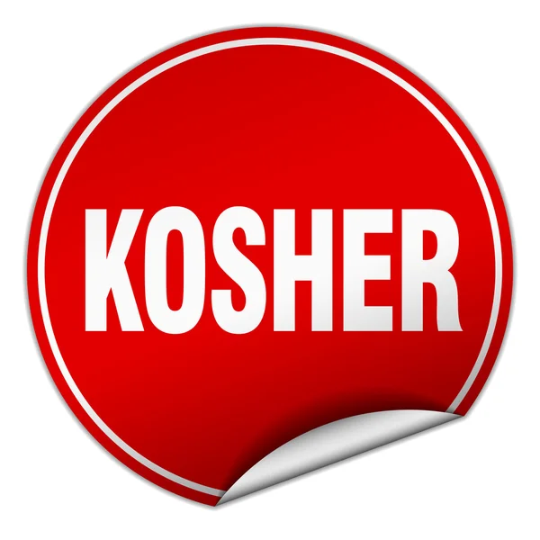 Kosher round red sticker isolated on white — Stock Vector