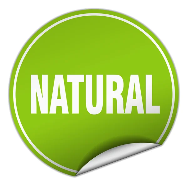 Adesivo verde rotondo naturale isolato su bianco — Vettoriale Stock